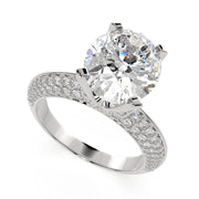 Daria Oval Cut Pave 6 Prong Engagement Ring Setting - Nivetta